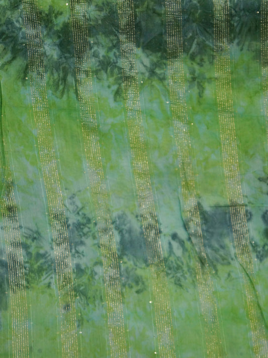 Multicolour Chanderi Pure viscose Shibori Print With Embroidered (Zari) Fabric - MBA Fabricwala