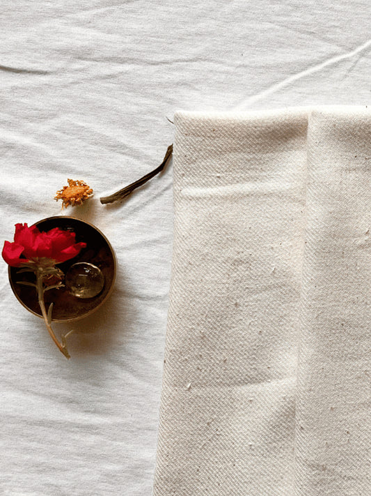Kala Cotton Bamboo Twill Fabric | Handloom Textile | 190-200 GSM Twill Weave