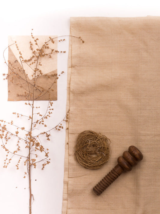 Muga Silk Fabric | 80% Muga 20% Tussar | Rare Golden Handloom Silk