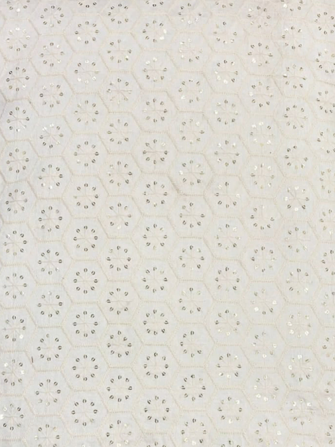 Viscose Chanderi Embroidery Sequence Fabric | Delicate Elegance Dyeable Fabric - MBA Fabricwala