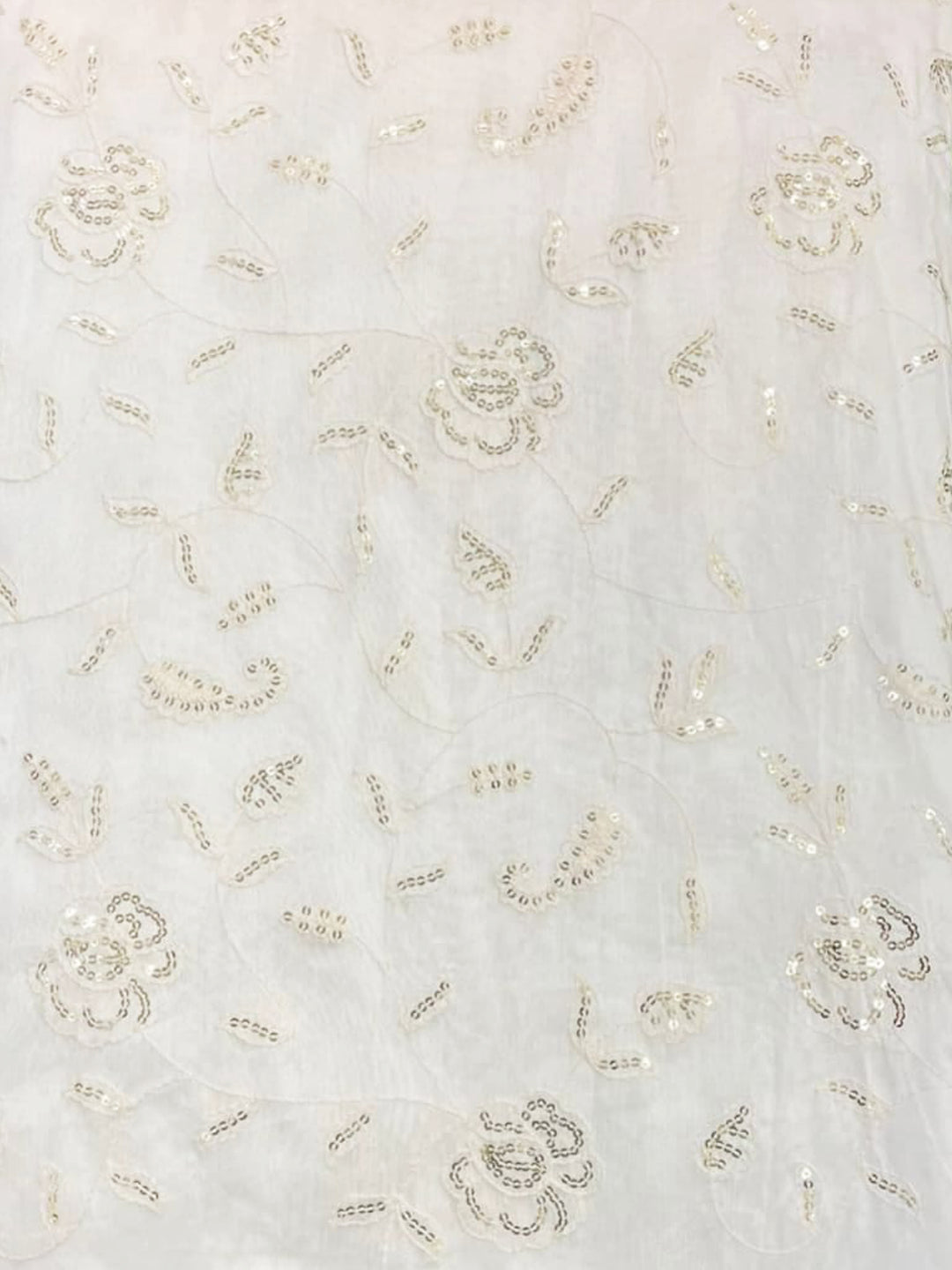 Viscose Chanderi Embroidery Sequence Fabric | Elegant Lustre Dyeable Fabric - MBA Fabricwala