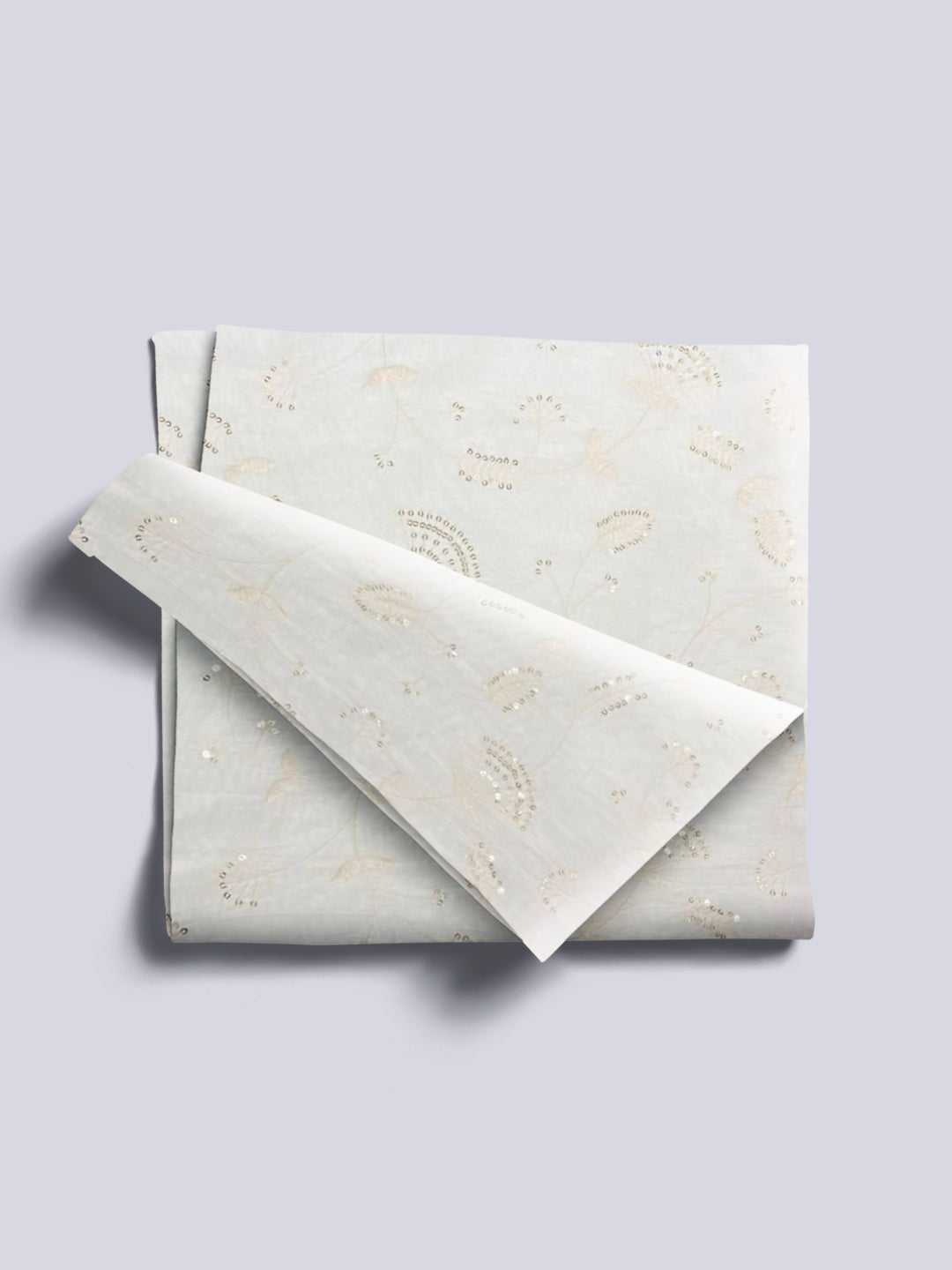 Viscose Chanderi Embroidery Sequence Fabric | Ethereal Glow Dyeable Fabric - MBA Fabricwala
