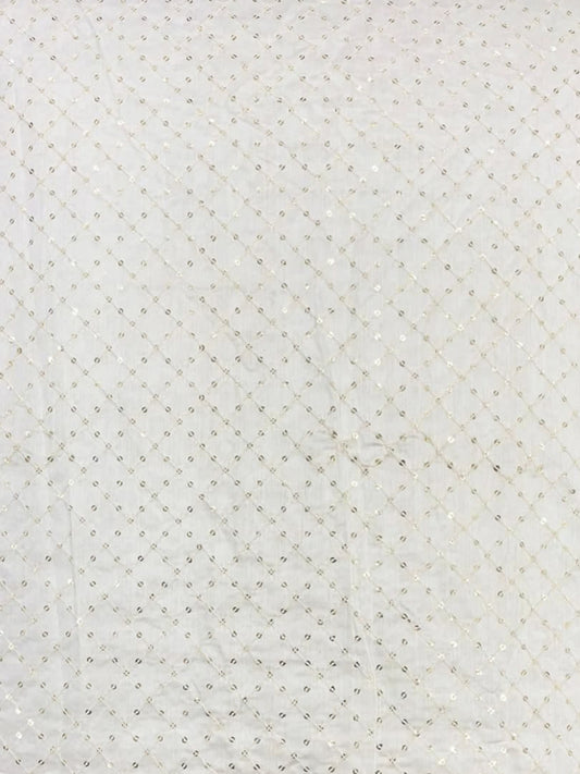 Viscose Chanderi Embroidery Sequence Fabric | Graceful Glitter Dyeable Fabric - MBA Fabricwala