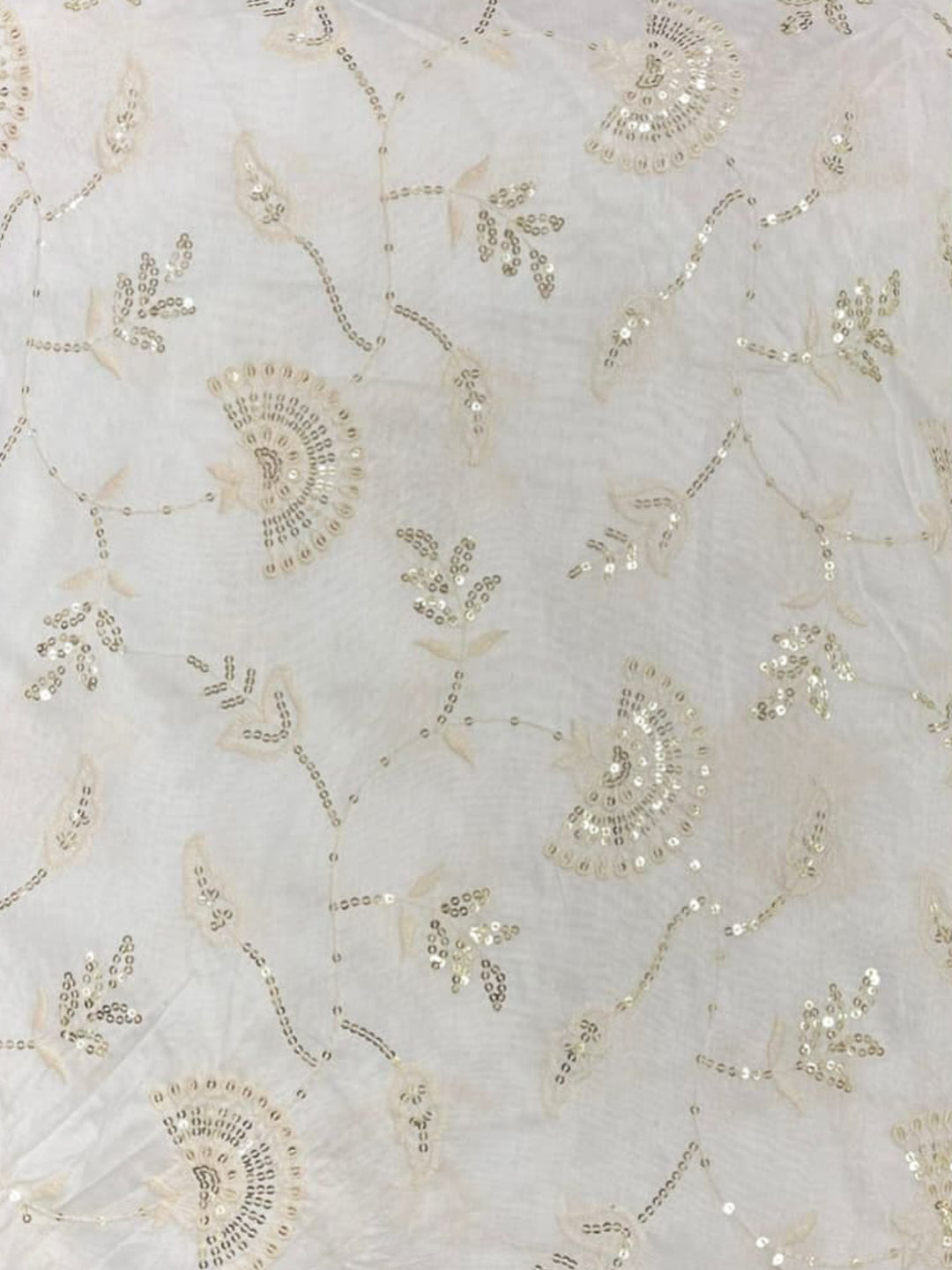 Viscose Chanderi Embroidery Sequence Fabric | Lavish Shimmer Dyeable Fabric - MBA Fabricwala