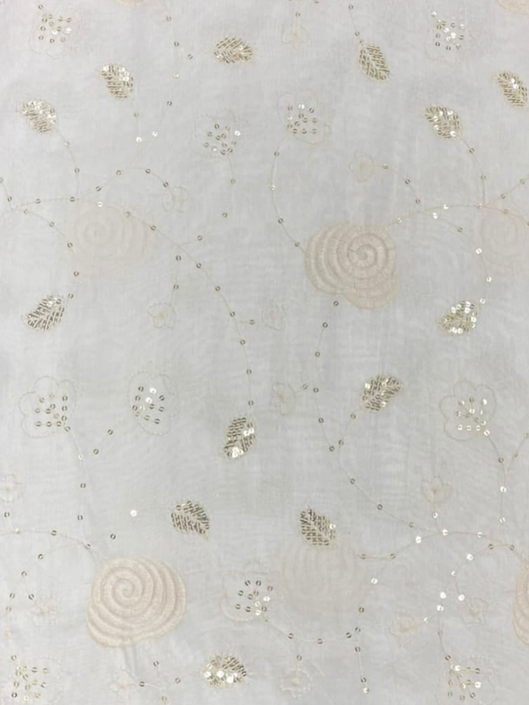 Viscose Chanderi Embroidery Sequence Fabric | Regal Glow Dyeable Fabric - MBA Fabricwala