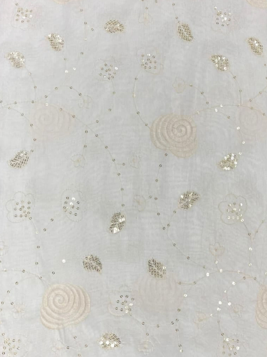 Viscose Chanderi Embroidery Sequence Fabric | Royal Radiance Dyeable Fabric - MBA Fabricwala